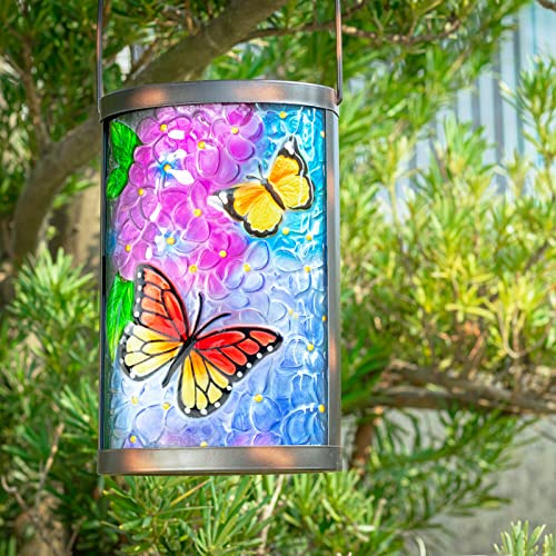 MUMTOP Hanging Solar Lantern Outdoor Waterproof LED Solar Lights Butterfly Decorative Solar Lanterns Tabletop Lamp for Outdoor Patio Garden Yard Decor - style: Butterfly