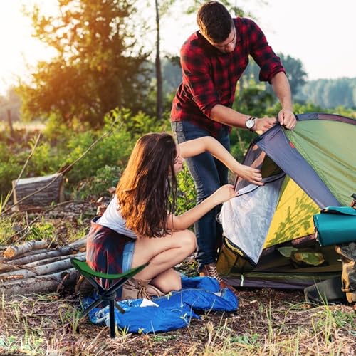 Travel Folding Camping Stool, 14.6 inches Tripod Chair and Maximum weight 210 lbs Outdoor Portable Party Chair Fishing Chair Seat for Camping Fishing Hiking Gardening and Beach Garden Painting - color: Green