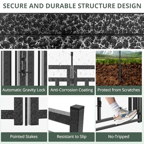 Dog Fence Outdoor for Yard Indoor Dog Playpen 32" Height 16 Panels Portable Dog Pen Metal Dog Kennel for RV Camping(Black-Silver) - size: 32" Height, style: 16 Panels