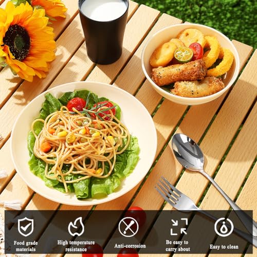 Kyraton Camping Utensils - Travel & Picnic Mess Kit, Silverware Set Includes Knife, Spoon, Fork, Cup, Bowl, Plate - Camping Essentials for 2 - color: B. 2 Person