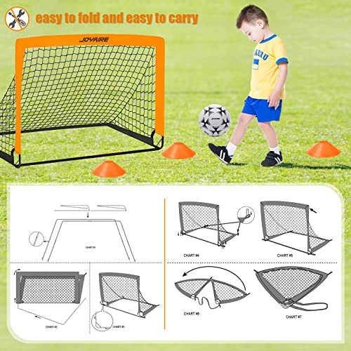 Pro-Grade Kids Backyard Soccer Goal, Tear-Resistant 5-Layer Polyester Soccer Net & 10mm Poles for Maximum Durability, 4x3ft/6x4ft/7x5ft, Pop Up Portable Soccer Training Equipment Set with Size 4 Ball - size: 4 ft x 3ft, style: Orang