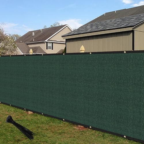 ECOOPTS 6'x1' Privacy Fence Screen Windscreen with Copper Grommets, Fit for Commercial Fence and Residential Garden Outdoor 90% UV Blockage, Cable Zip Ties Included (Green) - color: Green, size: 6'x1'