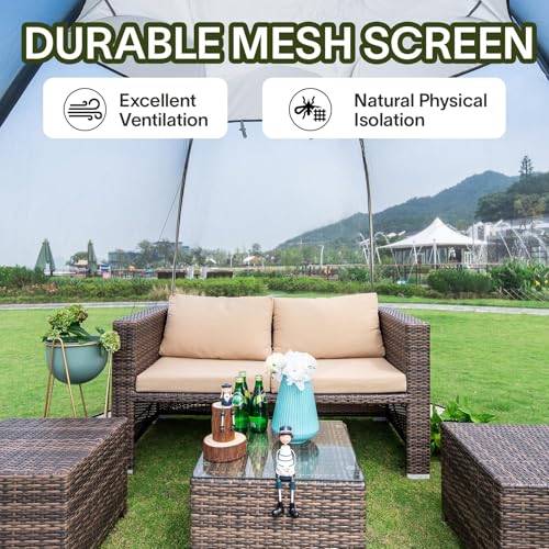 Alvantor 10'x10' Pop Up Screen House Tent, Instant Outdoor Gazebo with Mosquito Netting & UPF 50+ Sun Protection, Portable Canopy Shelter for Patio, Backyard, Camping (4-6 Person),Grey - color: Gray, size: 10'x10'