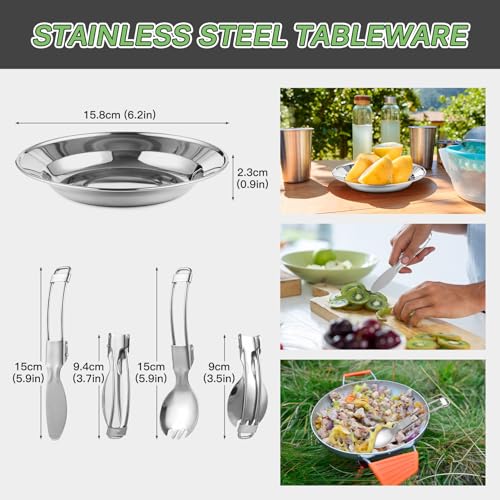 Lixada 22PCS Camping Cookware Kit Camping Utensils Cooking Set Camping Pot Pan Cooking Set Camp Cookware Set with Mesh Bag for Outdoor Camping Hiking Backpacking 1-3 Person
