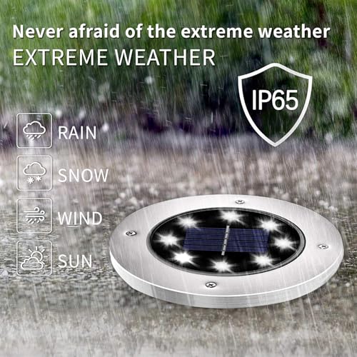 INCX 4.6 inch Solar Lights Outdoor Waterproof, 24 Pack Solar Light for Outside, Garden Lights Landscape Lighting for Patio Pathway Lawn Yard Deck Driveway Walkway, Cold White - color: Cold, size: 24 Pack