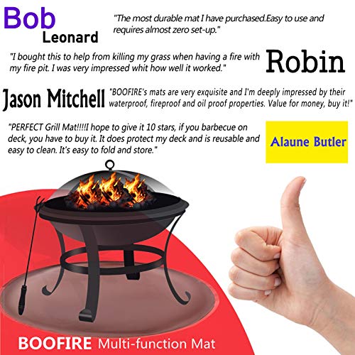 Round Under Grill Splatter Mat, Flame Retardant Heat Resistant BBQ Gas Grill Air Fryer Fire Pit Protective Mat for Deck Patio Lawn Ground Outdoor or Campsite Protection Ember Mat Pad Round Red 36inch