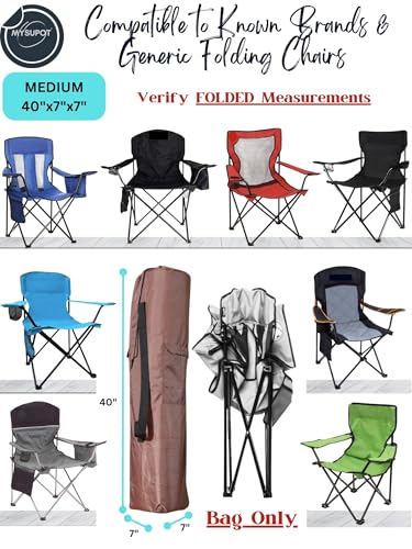 Replacement Bag for Folding Camping Chair, Portable Camp Chair, Hammock, Yoga Mat, Umbrella, Tents, Tripods, Fishing Poles - 420D Oxford Polyester Fabric - color: Brown, size: Medium 40"x7"x7"