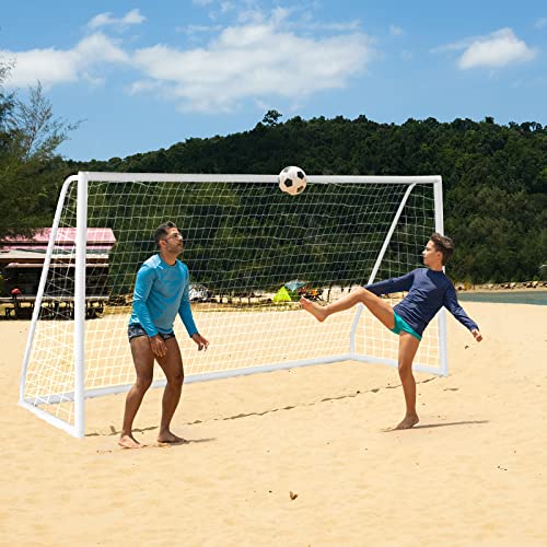 Soccer Goal, 12FT x 6FT/6FT x 4FT All-Weather Soccer Net with Frame, Quick Set-Up, Resilient Netting, Portable Soccer Goals for Backyard School Kids Soccer Training - size: 12FT x 6FT