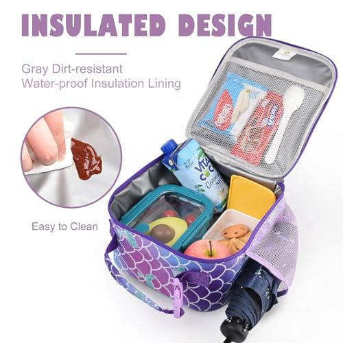 CaCTOUR Lunch Box Kids,Premium Insulated Lunch Bag for Girls Boys,Soft Bag Mini Cooler Back to School Thermal Reusable Lunch Bag for Work School Picnic (Mermaid) - color: C-Mermaid
