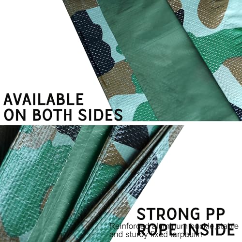 STARPYNG-7 Mil Camouflage 10x12 Feet Tarp-Multifunctional Camo Waterproof Tarpaulin-Waterproof, UV Resistant, Rip and Tear Resistant, Poly Tarpaulin with Reinforced Edges for Cover - color: Camo, size: 10x12FT