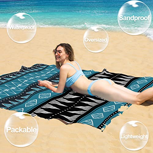 BYDOLL Beach Blanket 78''X81'' Waterproof Sandproof Suits1-4 Adults Oversized Lightweight Large Blanket Picnic Mat for Beach Sand Free Travel Camping Hiking Picnic - color: Bohoo, size: 78"X81"