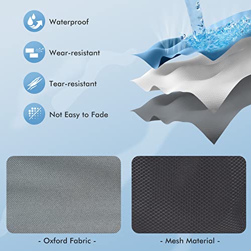 Goplus 2 PCS Folding Camping Tables, Portable Picnic Tables with Large Capacity Storage Sink, Side Pockets, Anti-Skid Feet, Lightweight Tables for Hiking, Fishing, BBQ, Beach (Black+Grey) - color: Black+grey