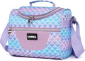 insulated Cooler Lunch Bag 1.85gal/7L Mermaid Theme Reusable Lunch Box Tote for work Picnic Camping Gym Travel - color: 7L Mermaid