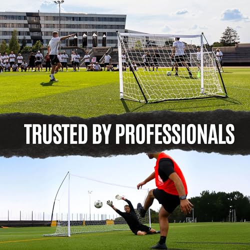 QUICKPLAY Kickster Soccer Goal Range – Ultra Portable | Quick and Easy Set Up | Includes Net and Carry Bag | Available in 7 Sizes | Backyard Soccer Net for Kids & Adults [Single Goal] - style: 16 x 7'