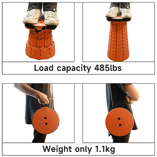 Portable & Lightweight Foldable Camping Chair for Adults, Heavy Duty Folding Stool with Adjustable Shoulder Strap, Perfect for Picnic, Beach, Backyard, and Sporting Events, Max Weight 400lbs - color: Orange