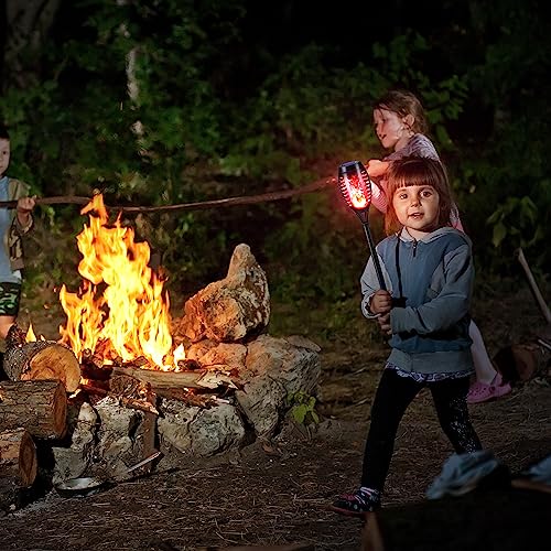 Toodour Solar Torch Flame Lights, 6 Pack Solar Lights Outdoor with Flickering Flame, Waterproof Patio Light Landscape Decoration Lighting for Garden, Lawn, Yard, Outdoor Decor - Red - color: Red, size: 6 Pack