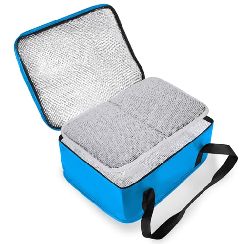 Bodaon Insulated Casserole Carrier Bag, Fits 9x13 and 11x15 Inch Baking Dish with Lid, Casserole Carriers for Hot or Cold Food for Transport (Black) - color: Blue