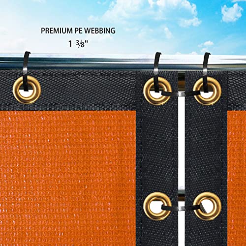 Houssity Orange 6' x 2' Fence Privacy Screen Cover Panel Shade Cloth Fabric for Chain Link Fence Patio Pool Driveway Walkway Construction Project Playground Outdoor Events - color: Orange, size: 6' x 2'