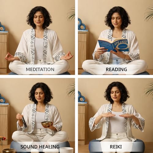 Ergonomic Meditation Cushion with Foot Rest & Carry Strap – Large Floor Cushion for Adults – Meditation Seat & Yoga Cushion for Mindfulness, Sound Healing & Reiki - color: Blue