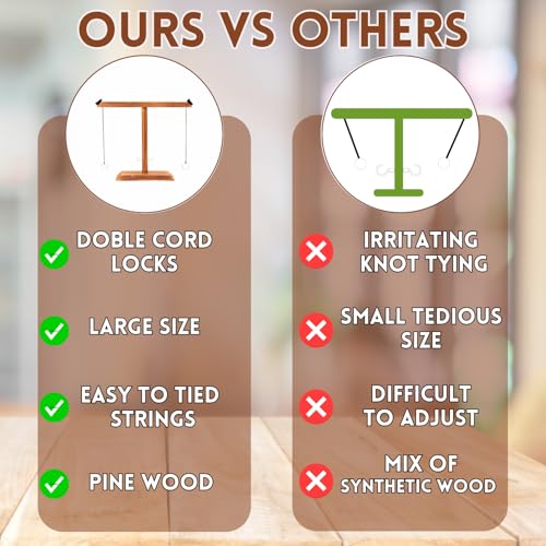Ring Toss Game for Adults - 2-Player Battle Hook and Ring Game Set - Hooks Ring Toss Game with Shot Ladder - Table Top Ring Swing Hook Games - Ring Game on a String for Indoor & Outdoor