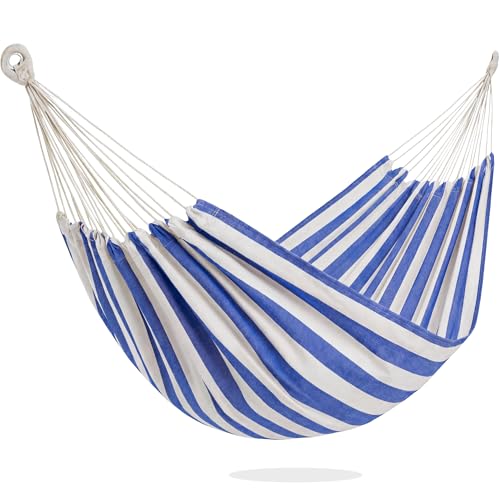 PNAEUT Double Hammocks for Outside, Replacement Outdoor Tree Hammock for Indoor Patio Porch Garden (Sky, Medium) - color: Sky, size: Medium