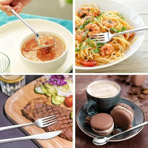 Travel Utensils With Case, 6Pcs Forks Spoons Knife Chopsticks Reusable Cutlery Set, Stainless Steel Flatware Set, Portable Silverware for Camping Picnic Work School, Dishwasher Safe (Silver) - color: Silver