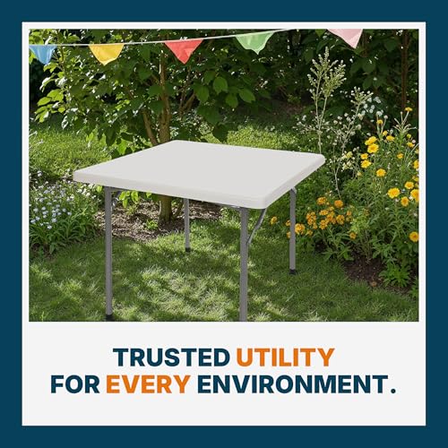 OEF Furnishings OEFBT3636 Utility Series Heavy-Duty Premium Commercial-Grade Indoor/Outdoor Folding Table (36 x 36 in, Square, Speckled Gray Top / Gray Frame) - size: 36" x 36"