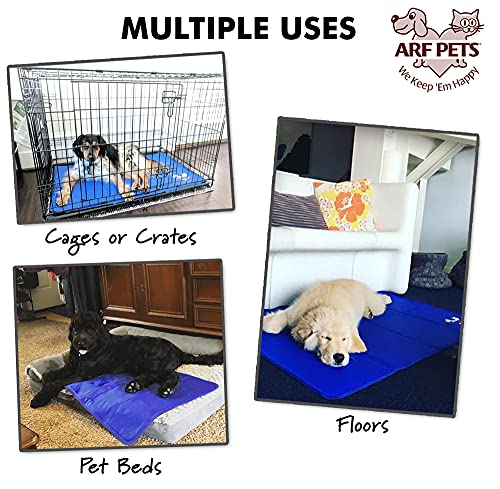 Arf Pets Dog Cooling Mat 23” x 35” Pad for Kennels, Crates, Beds, Non-Toxic, Durable Solid Self Cooling Gel No Refrigeration or Electricity Needed - size: 23 X 35