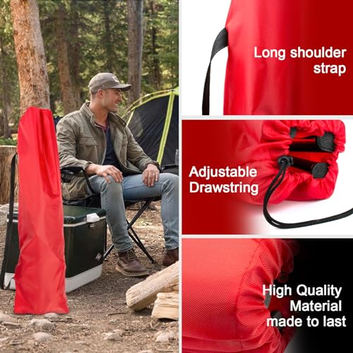 Folding Camp Chair Replacement Bag for Coleman Camping Chairs, Portable Large Mouth Bag with Shoulder Strap for Outdoor Camping Chair Storage, Yoga Mat, Umbrella, Tents, Red (Chair is not included) - color: Red