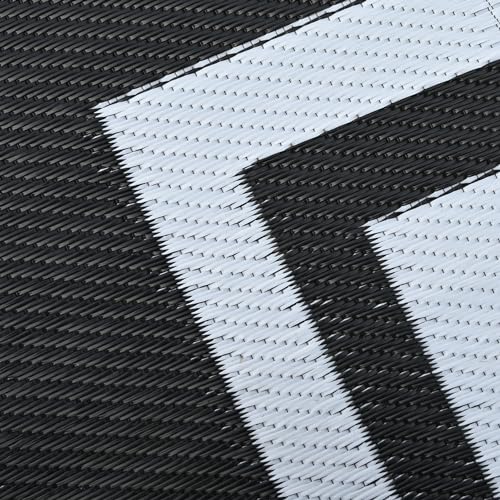 RURALITY Outdoor Rugs 6x9 Waterproof for Patios Clearance,Plastic Straw Mats for Backyard,Porch,Deck,Balcony,Reversible,Black and White - color: Panel-black&white, size: 6' x 9' (Rectangular)