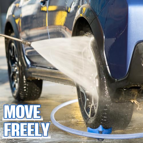 Dreyoo 4 Pcs Car Hose Guide, Tire Hose Roller for Car Washing, Detailing Tire Hoses Guide Preventing Pressure Washer Hoses Stuck Under The Wheels, Plastic Wash Tool to Avoid Snagging(Blue) - color: Blue