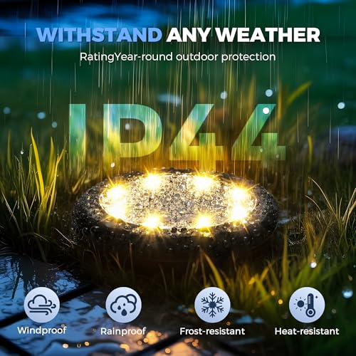 SOLPEX Mini Solar Ground Lights, 20 Pack Solar Lights Outdoor Waterproof, Landscape Lighting for Garden Pathway Driveway Walkway (Warm White) - color: Warm White, size: 20 Pack