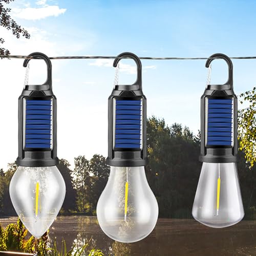 Led Tent Lights 5 Pack Camping Lantern USB Rechargeable Solar Tent Lights,Outdoor Hanging Light Bulbs with Clip Hook 3 Mode Lighting Warm White