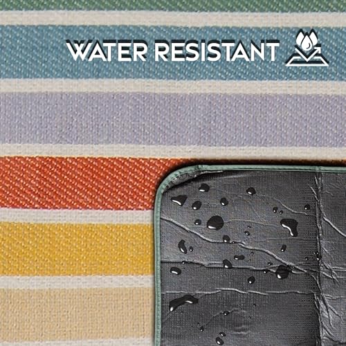 Carstens, Inc. Easy Pack Water Resistant Sandproof Woven Picnic Blanket, Lightweight Foldable Outdoor Camping Beach Mat, Large 60"x80", Day at The Beach - color: Day at the Beach