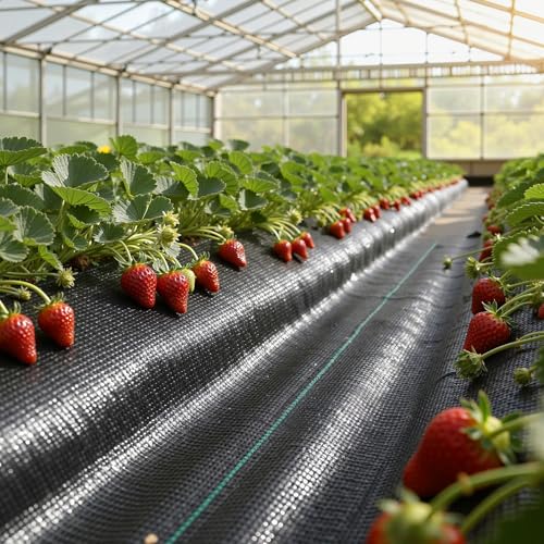 VEVOR Weed Barrier Fabric Heavy Duty, 2 Packs 4x50FT 3.2oz Weed Blocker Fabric, Woven Landscape Fabrics, Garden Fabrics Weeds Barrier, Weeds Control Ground Cover, Geotextile Webbing, Black - size: 4FT*50FT*2Packs-3.2oz