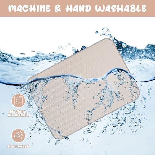 Buvlnee Summer Dog Cooling Mat Washable Ice Silk Self Cool Pad for Small Medium Large Dogs and Cats, Pet Sleeping Pad for Crate, Bed, Indoor & Outdoor Floor, Car Seats - color: Khaki, size: 27x22in
