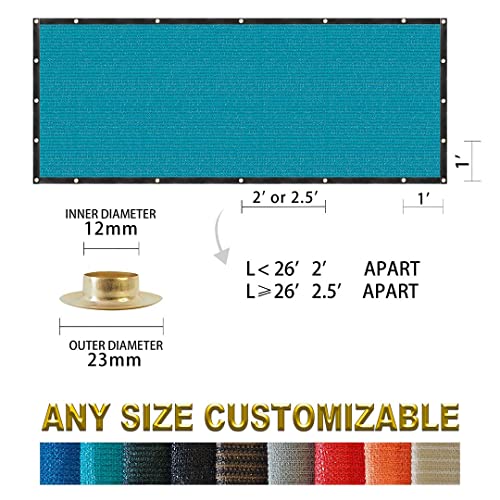 Houssity Turquoise 6' x 2' Fence Privacy Screen Cover Panel Shade Cloth Fabric for Chain Link Fence Patio Pool Driveway Walkway Construction Project Playground Outdoor Events - color: Turquoise, size: 6' x 2'