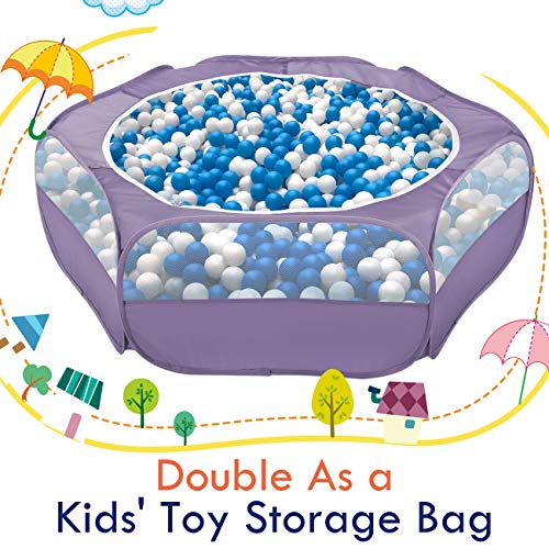 Pawaboo Small Animals Playpen, Waterproof Small Pet Cage Tent with Zippered Cover, Portable Outdoor Yard Fence with 3 Metal Rod for Chick/Kitten/Puppy/Guinea Pig/Rabbits/Hamster/Chinchillas, Purple - color: E-Purple