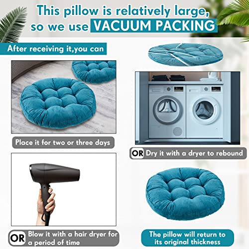 Jerify Floor Pillow Cushions Large Round Square Large Meditation Floor Pillow for Classroom Adult Meditation Picnic Party Seating Learning Daycare School(Round,Aquamarine,4 Pcs) - color: Aquamarine, size: Round
