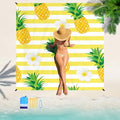 Beach Blanket 78''×110'' Suits 1-7 Adults Waterproof Sandproof Oversized Lightweight Waterproof Durable Blanket Large Picnic Mat for Beach Travel Camping Picnic Hiking - color: Pineapple, size: 78''x110''