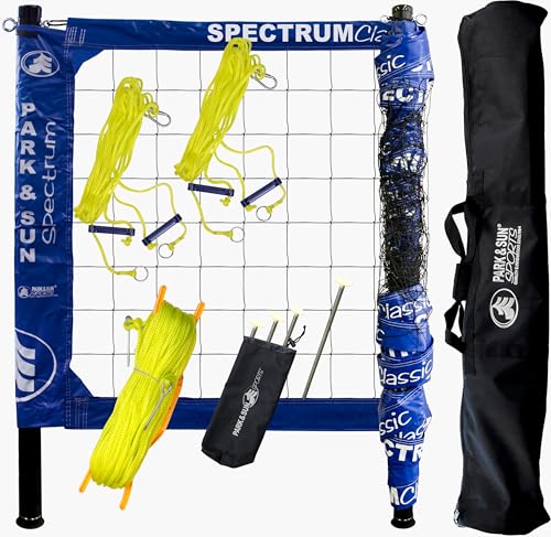 Park & Sun Sports Spectrum Classic: Adjustable Professional Outdoor Volleyball Net System - color: Classic Blue