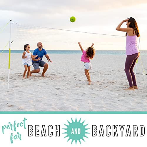 Franklin Sports Fun 5 Combo Outdoor Game Set - Backyard, Beach + Camping Games for Kids - Badminton, Volleyball, Flip Toss, Flying Disc - Horseshoes or Ring Toss - style: Yellow Combo Set