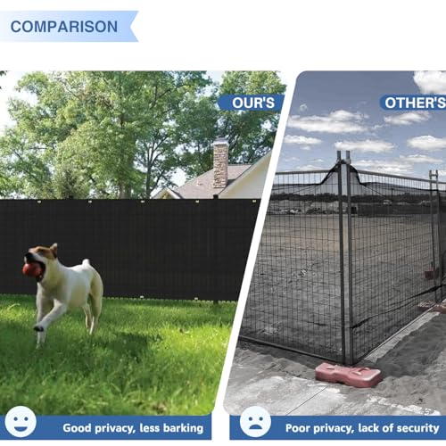 E&K Sunrise 6' x 30' Privacy Fence Screen with Grommets, Outdoor Windscreen Fence Covering Privacy Screen UV Blockage for Backyard Garden Patio, Zip Ties Included (Black) - color: Black, size: 0 6' x 30'