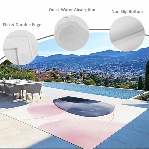 Outdoor Rug 4x6ft, Boho Pink Color Block Indoor Area Rug for Patio Backyard Deck Large Floor Mat, Abstract Geometric Nordic Style Non-Slip Outside Carpet Balcony Porch Camping Rugs Picnic Mat - size: 4' x 6' (Rectangular)