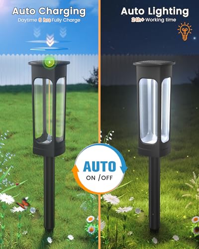 VOLISUN Solar Pathway Lights,12 Pack LED Solar Lights Outdoor Waterproof, Landscape Lighting,Cool Whtie Color Solar Path Lights,Landscape Lights,Solar Garden Lights for Yard Lawn Driveway Walkway - color: Cool White, size: 12 PACK