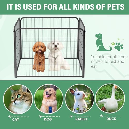 FDW Dog Playpen Kennel - 4 Panels, 24 Inch Height, Indoor/Outdoor Folding Metal Portable Puppy Exercise Pen, Heavy Duty Dog Fence for Yard, Camping - Black - style: 4 Panels
