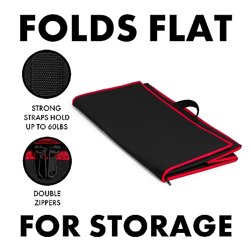 Carrywell (Not Made In China) Insulated Food Delivery Bags, XXXL Pizza Delivery and Reusable Warming Bag For Catering, Thermal Insulation Tote for Hot and Cold Food, Doordash - color: Black With Red Trim, size: 1 pack, style: Xxxl Insulated