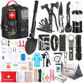 Survival Kit, Gifts for Men Women Teen Boys, 252 pcs Survival Gear and Equipment Mini First Aid Kit for Car Home, Emergency Kit with Molle System for Earthquake, Outdoor Adventure, Car Travel - style: 252pcs-camo