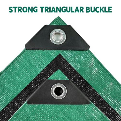 Tarp 10x15(2P) ft Heavy Duty 100% Waterproof 10mil,UV Resistant,Durable Grommets and Reinforced Edges Green/Black Tarp for Camping, Swimming Pools,Car Coverage -by MVPNET - color: Green/Black, size: 10x15(2P)