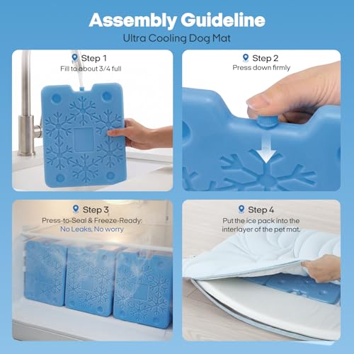 Vagascape Dog Cooling Mat New 5.0 Version Built-in Ice Pack, Long-Lasting Cool 6-8h, 59" x 40" Ultra Thick Soft Vine Pattern Pet Cooling Mat, Washable Foldable Large Cooling Pad for Indoor Outdoor - size: XXL(59“x40”)